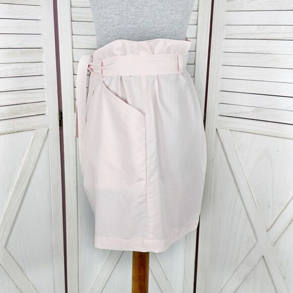 Elle Tie Waist High Rise Shorts Blush Pink 6 Paperbag - Picture 4 of 13